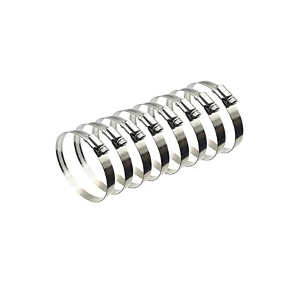 8Pcs 2.5" (Diameter) Adjustable 304 Stainless Steel Duct Clamps Hose Clamp Pipe Clamp Air Ducting Clamp worm drive hose clamps (52mm-76mm) - size: 2.5" -8Pcs
