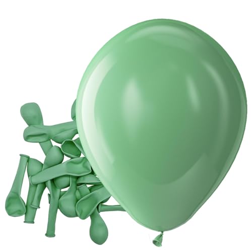 Bezente Sage Green Latex Party Balloons - 150 Pack 5 inch Round Helium Dusty Green Olive Balloons for Birthday Graduation Bridal Shower Wedding Safari Jungle Theme Party Decorations - color: 11-green-p103, size: 5inch (Small)
