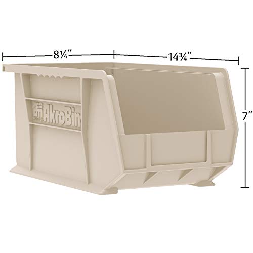 Akro-Mils 30240 AkroBins Plastic Storage Bins, 15"x8"x7", Yellow, 12-Pack | Space-Saving Stackable Bins for Garage, Pantry, Craft Organization - color: Yellow