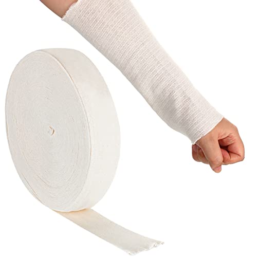 Nuanchu Cotton Stockinette Tubular Elastic Arm Cast Sleeve Roll Elastic Wrap Tube Wrist Wraps Comfortable Cast Stockinette Cosplay Accessories for Arm Leg Knee(White,2 Inch X 25 Yard) - color: White, size: 2 Inch X 25 Yard