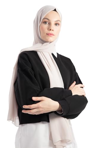 Chiffon Hijab Scarf For Women - Made in Turkiye - color: Stone