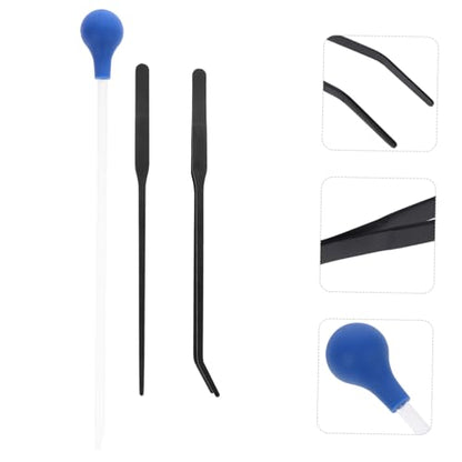 LIOOBO 1Set Aquarium Tweezers and Kit for Fish Tank Maintenance Non Slip Handle Durable Material for Feeding Fish and Aquatic Plants