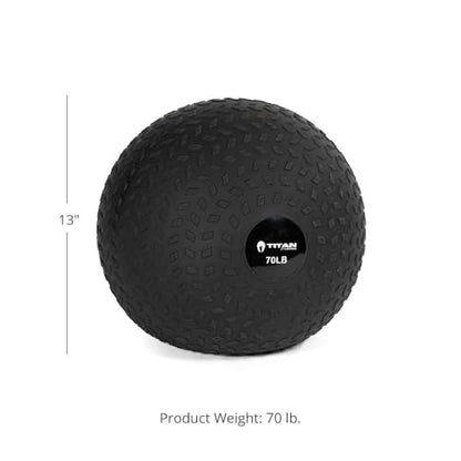 Titan Fitness Rubber Tread Slam Ball, Dead Bounce, Weight Workout - Throw, Catch, Slam, Twist - style: 70 lb