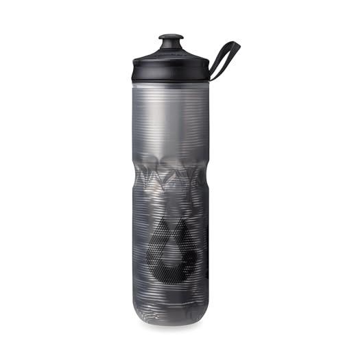 HydraPak | Polar Bottle - Polar Sport Insulated Water Bottle - BPA-Free, Sport & Bike Squeeze Bottle with Handle (Pulse Black, 700ml / 24oz) - color: Pulse Black, style: 24oz/700ml