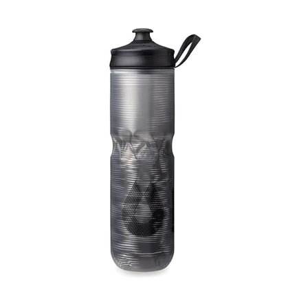 HydraPak Polar Sport Insulated Water Bottle (24oz, Pulse Black) | High Flow, BPA Free, Tri-Layer Insulation, Leakproof, Dash Handle, Easy Squeeze, Self-Sealing Cap, for Sports - color: Pulse Black, style: 24oz/700ml