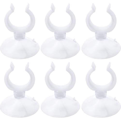 ZCZQC 6PCS Aquarium Suction Cup Clips Air Tube Clamps Plastic Transparent 23mm Specialized for Fixing Thermometers on Fish Tank Glass Surfaces Air Tube Installation Suction Cups