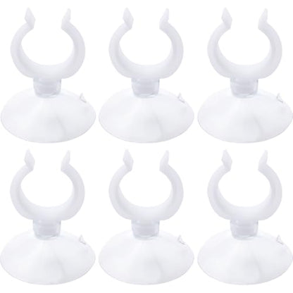 ZCZQC 6PCS Aquarium Suction Cup Clips Air Tube Clamps Plastic Transparent 23mm Specialized for Fixing Thermometers on Fish Tank Glass Surfaces Air Tube Installation Suction Cups