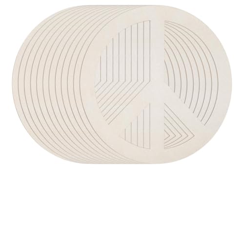 12 Pcs 12 Inch Wood Peace Cutout Unfinished Wood Peace Sign Decor - color: Peace, size: 12 Inch