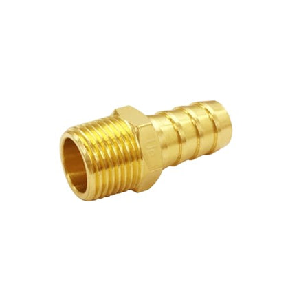 Uenede 6PCS Brass Hose Barb Fittings 3/8" NPT Male to 1/2" Barb Adapter Connector Include 6 Stainless Steel Clamps for Water/Oil/Gas - size: 1/2"Barb, style: 3/8"NPT Male