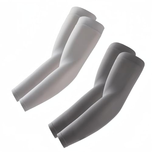 ROXUN Arm Sleeves, Cooling UV Sun Protection Sports Compression for Men/Women - color: 2 Pairs - Dark Gray+light Gray