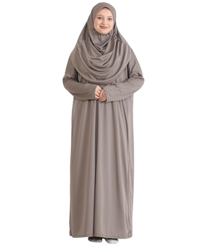 Prien Muslim Dress For Women With Hijab, Abaya, Instant Prayer Clothes Set, Islamic Wear, Dubai Kaftan Jilbab Burqa - color: Light Mink, size: X-Small-XX-Large