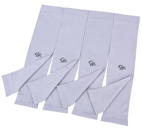 HOPESHINE Arm Sleeves UV Sun Protection Cooling UPF 50+ 4-Pairs for Men Women Cycling, Golf, Outdoor Sports - color: Grey X4, size: XXL-XXXXL