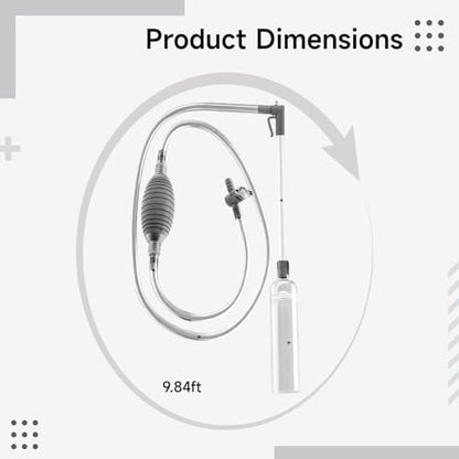 3.0 m Fish Tank Water Changer, Aquarium Vacuum Gravel Cleaner with Flow Regulator, Extendable Siphon, Duckbill Suction Head, Fixed Clip, Screen Grid for Fish Tank Cleaning
