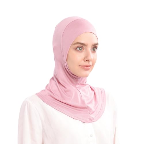 Modal Jersey Muslim Amira Instant Hijab Scarf for Women Jersey Hijab Undercaps - color: Pink