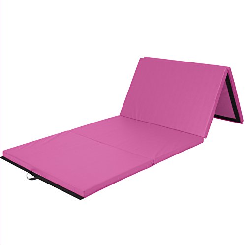 Best Choice Products 8 ft x 4 ft Gymnastics Mat, 4-Fold Foam Exercise Gym Floor Mat for Workout, Yoga, Aerobics, Martial Arts w/Handles - Multicolor