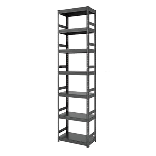 20 Gallon Metal Fish Tank Stand, Freestanding Adjustable Bookshelf Storage Shelves, ,Heavy-Duty Industrial Microwave Stand, Kitchen Utility Organizer for Home Office(60x30x228cm(24x12x90inch), Black) - color: Black, size: 60x30x228cm(24x12x90inch)