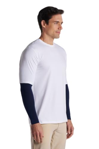 Coolibar Men's Sun Arm Sleeves - UPF 50+ Sun Protection - Navagio - color: Navy, size: Large-X-Large