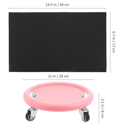 HANABASS Four Wheel Ab Roller with Knee Mat | Multi-Directional Ab Wheel Exercise Roller, Silent Core Workout Equipment for Home Gym Fitness Training