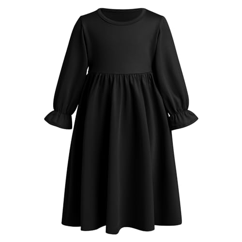 IDOPIP Muslim Baby Girls Abaya Dress with Hijab 2PCS Toddler Kids Girl Islamic Ramadan Dresses Casual Robe Prayer Clothes Set - color: Black, size: 0-6 Months