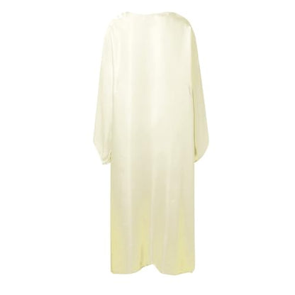 Muslim Dress Women One-Piece Prayer Dress Long Robe Long Sleeve Maxi Kaftan Dresses Islamic Clothes Set - color: Beige