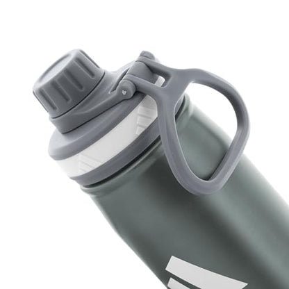 adidas Stainless Steel Metal Water Bottle 20 oz (600 mL) Screw Cap - color: Graphite/Grey/White