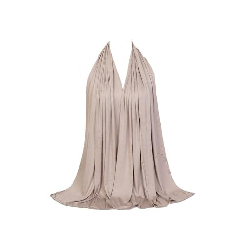Non-see-through Premium Jersey Maxi Hijab Head Scarf Wrap for Muslim Women - color: Light Khaki