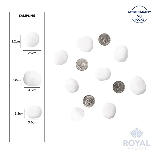 Royal Imports River Rocks, Aquarium Gravel – White 1"- 1.5" - 30 lbs | Decorative Ornamental Vase Filler Pebbles for Potted Plants, Terrariums, Vases, Succulents, Fish Tank Gravel, DIY & Crafting - size: 1"- 1.5" - 30 lbs, style: White