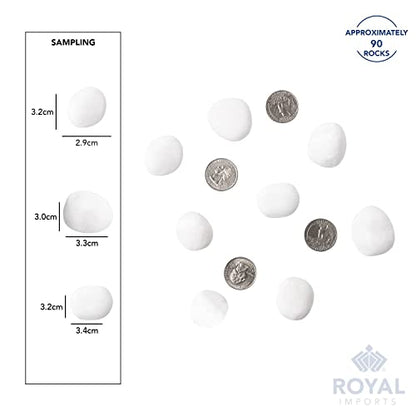 Royal Imports River Rocks, Aquarium Gravel – White 1"- 1.5" - 30 lbs | Decorative Ornamental Vase Filler Pebbles for Potted Plants, Terrariums, Vases, Succulents, Fish Tank Gravel, DIY & Crafting - size: 1"- 1.5" - 30 lbs, style: White