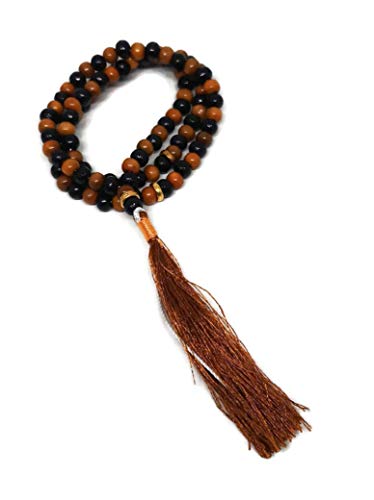 Muslim Tasbih 99 Beads Islam Misbaha AMN-199 Prayer dhikr Rosary with Decorated Tassels Eid Ramadan Religious Gift (Brown/Black) - color: Brown/Black