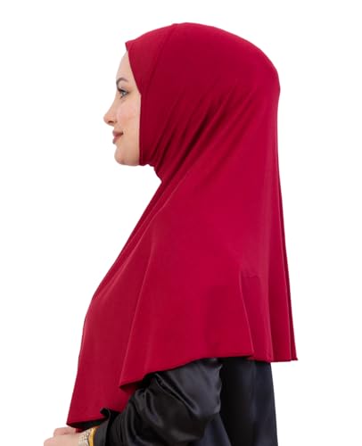 Prien Ready Hijab For Women, One Piece Muslim Instant Turban, Easy To Wear Long Head Scarf, Turkish Islamic Clothes For Abaya - color: Burgundy