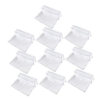 UKCOCO 10Pcs Fish Tank Cover Clips Brackets Transparent Aquarium Lid Holders for Glass Stable Support Racks for Easy Cleaning and Maintenance Durable Fish Tank