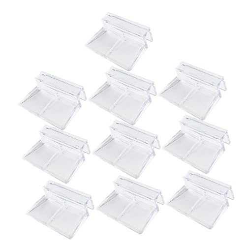 UKCOCO 10Pcs Fish Tank Cover Clips Brackets Transparent Aquarium Lid Holders for Glass Stable Support Racks for Easy Cleaning and Maintenance Durable Fish Tank