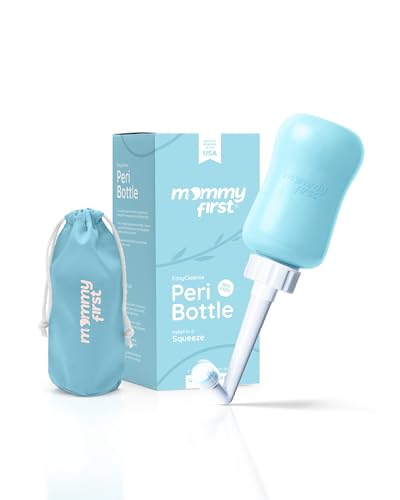Mommy First® Peri Bottle for Postpartum Care | Upside Down Bottle for Perineal Cleansing and Recovery | Portable Bidet | Postpartum Essentials for New Moms (Blue, 12.2 OZ) - color: Blue