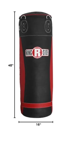 Ringside Large Leather Heavy Bag, Punching Bag for Boxing Training and Workout, Includes Heavy Bag Chain and Swivel - size: 100 lb