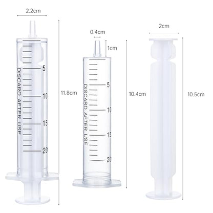 30pcs 20ml/cc Plastic Syringes with Caps Without Rubber Stopper in for Industry Lab Pet Feeding - size: 20ml/cc