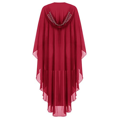 OBEEII Muslim Dress for Women Loose Batwing Sleeved Hooded Beaded Embroidery Long Abaya Dress Kaftan Abayas Islamic Robe - color: Bs02
