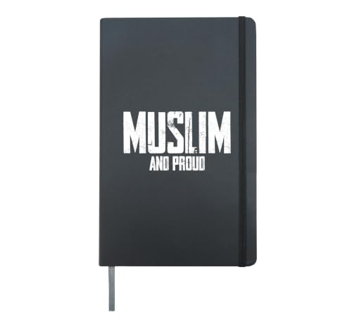 Muslim and Proud Islam Islamic Religion Arabic Quran Praying Hardcover Journal, Black