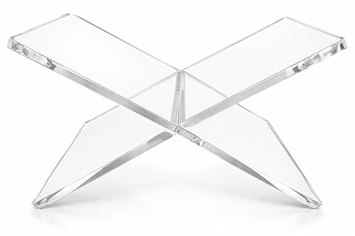 Clear Acrylic Book Stand for Display and Reading, Modern Open Book Holder for Cookbooks, Coffee Table Books, Bibles, Magazines and Art Books - color: Clear