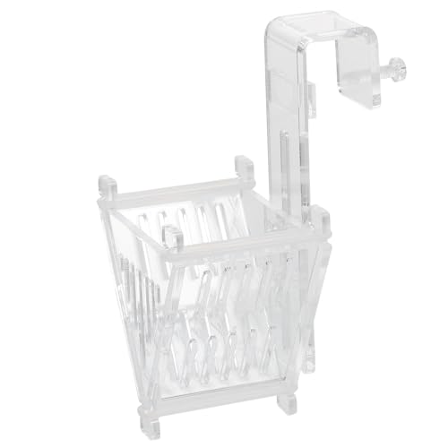 ULTECHNOVO Acrylic Fish Feeding Cup Aquarium Worm Feeder Cone-Shaped Fish Food Holder with Hook for Chilled Bloodworms