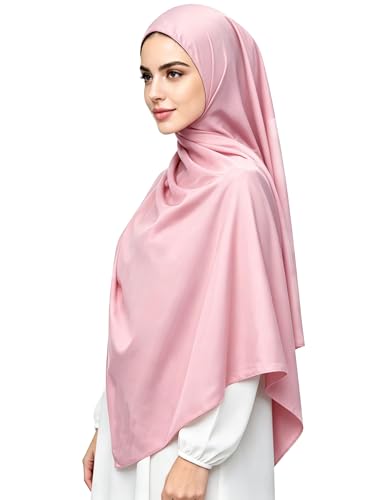 Lina & Lily Luxury Satin Hijab Head Scarf Shawl Wrap for Muslim Women Extra Long - color: Baby Pink