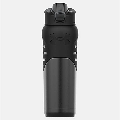 Under Armour 24Oz Stainless Steel Water Bottle, Insulated, Carabiner Easy Carry Hook, Leak Proof, Kids & Adults, All Sports, Gym - color: Smoke