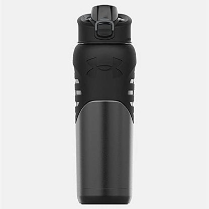 Under Armour 24Oz Stainless Steel Water Bottle, Insulated, Carabiner Easy Carry Hook, Leak Proof, Kids & Adults, All Sports, Gym - color: Smoke