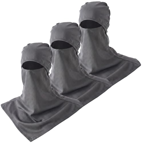 SATINIOR 3 Piece Balaclava Face Cover Sun Protection Neck Cover Summer Balaclava for Men Women Outdoor Sports UV Protector - color: Dark Gray Color