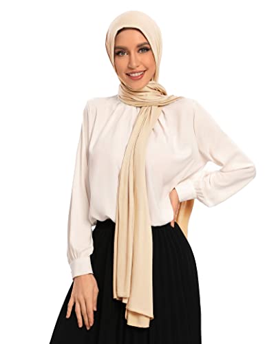 Txmout Premium Jersey Hijabs for Women - Cotton Muslim Scarfs - color: Nude