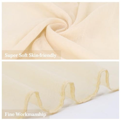 vimate Lightweight Scarf for Women Fashion Head Cover Hijab Cotton Voile Scarf Shawl Wrap for Spring Fall Winter Season - color: I2#.style 53-beige