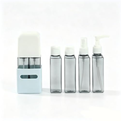 4 in 1 Travel Dispenser Bottle Refillable 4 in 1 Travel Dispenser 60ml Travel Bottles Leakproof Travel Size Containers for Toiletries Shampoo Lotion Blue - color: Blue