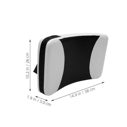 GARVALON Taekwondo Kick Pad and Kicking Shield Compact Black and White Curved Handheld Boxing Training Target for Martial Arts Coaching and Kickboxing Practice