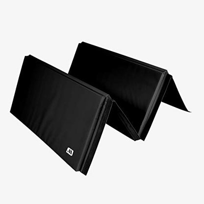 We Sell Mats Gymnastics Mat, Folding Tumbling Mat, Portable with Hook & Loop Fasteners - color: Black, size: 4 ft x 8 ft x 2 in