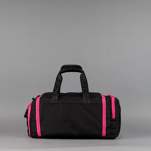 WOLFpak 30L Perfect Duffle Bag (Neon Pink) Tactical Gym Bag Hardshell Base 1000D Waterproof Travel Carry On with Shoe Compartment, Dual Cup Holders, Laptop Sleeve & Molle Straps - color: Neon Pink