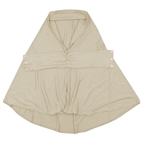 AIBEARTY Women Fashion Instant Muslim Turban Hijab with Snap Fastener Breathable Headscarf Bonnet Cap Turban Hat Shawl - color: Modal Beige-3 Buttons